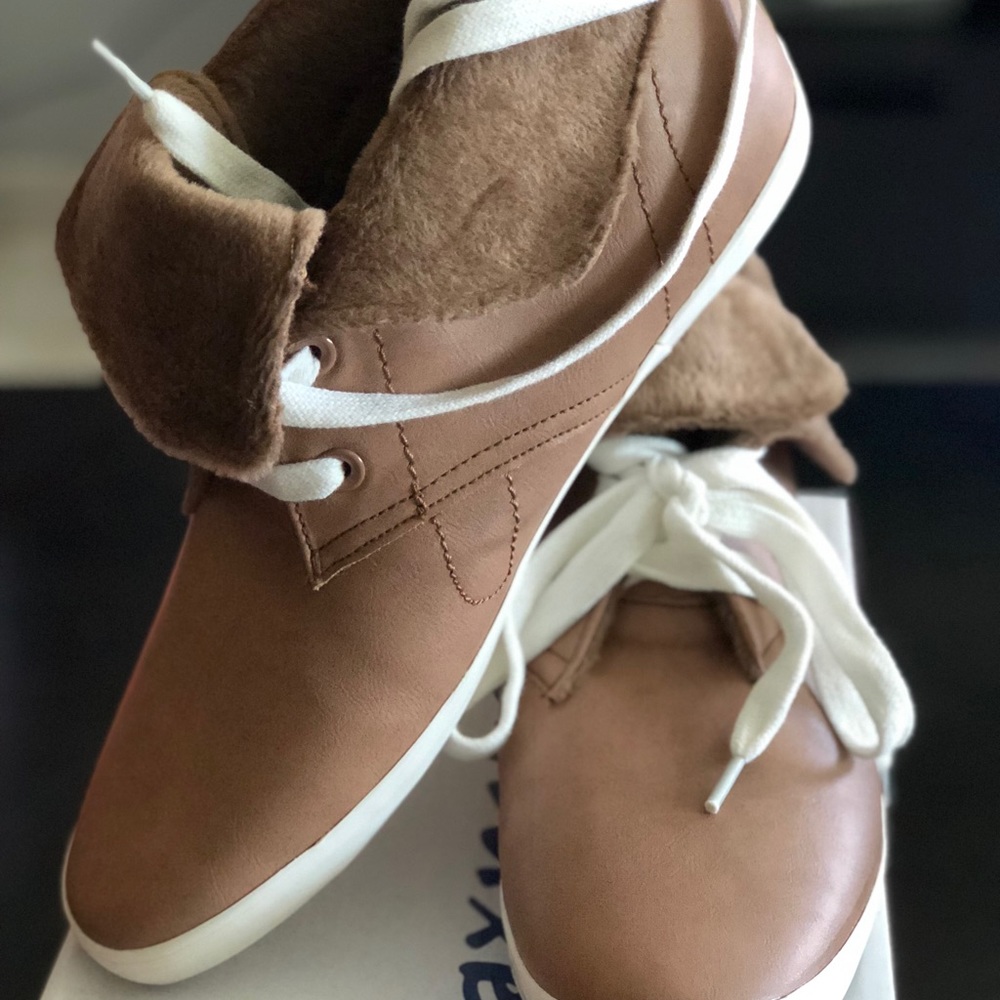 Fur lined tennis shoes